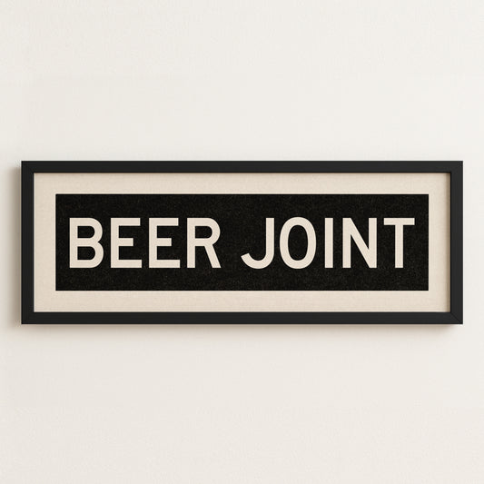 Framed Beer Joint Bus Scroll Sign