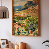 Big Bend Texas Paint By Number Style Print - Tejas Country Club
