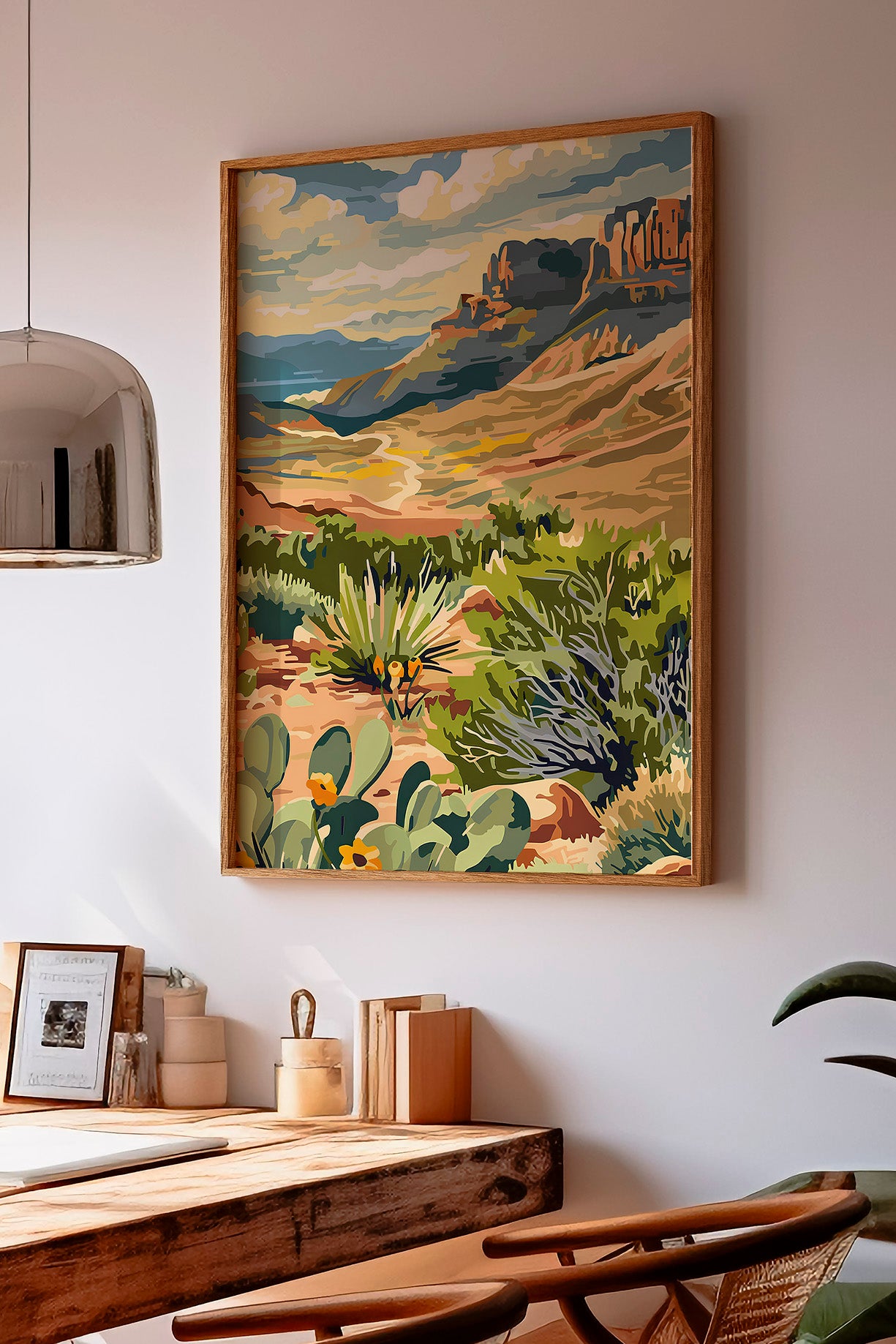 Big Bend Texas Paint By Number Style Print - Tejas Country Club