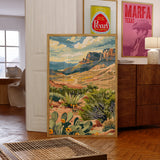 Big Bend Texas Paint By Number Style Print - Tejas Country Club