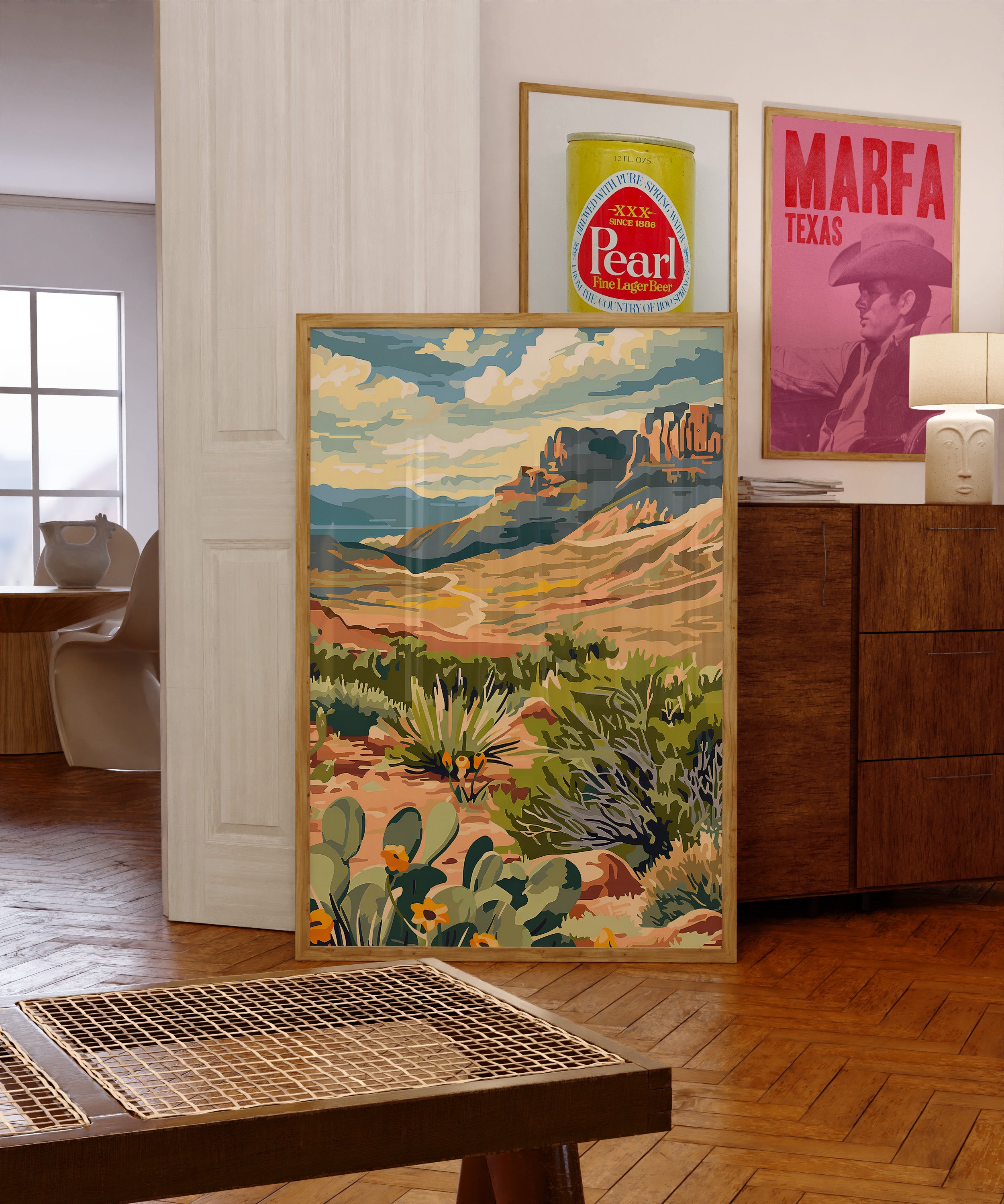 Big Bend Texas Paint By Number Style Print - Tejas Country Club