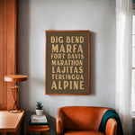 Big Bend West Texas Subway Scroll Art Print - Tejas Country Club