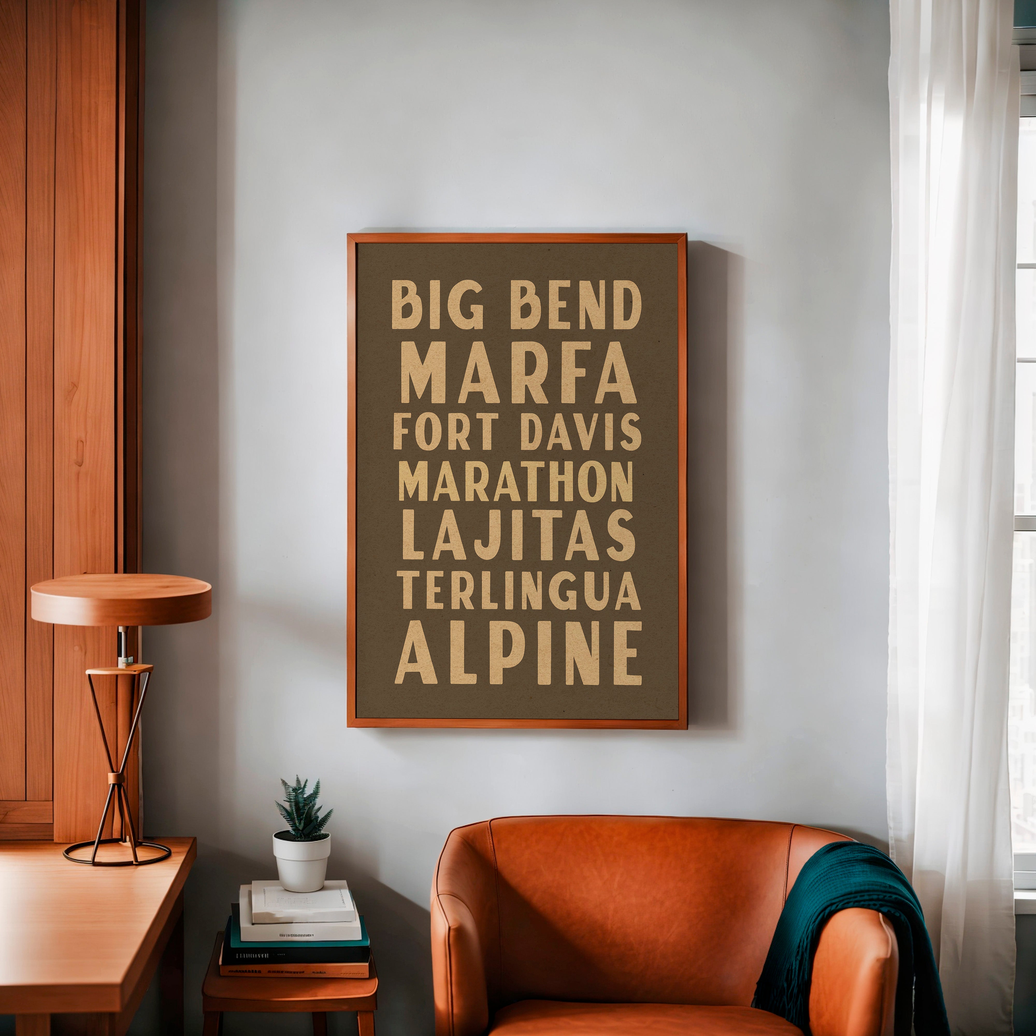 Big Bend West Texas Subway Scroll Art Print - Tejas Country Club