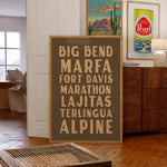 Big Bend West Texas Subway Scroll Art Print - Tejas Country Club