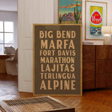 Big Bend West Texas Subway Scroll Art Print - Tejas Country Club