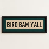 Framed Bird Bam Y'all Mahjong Art Scroll Sign - Tejas Country Club