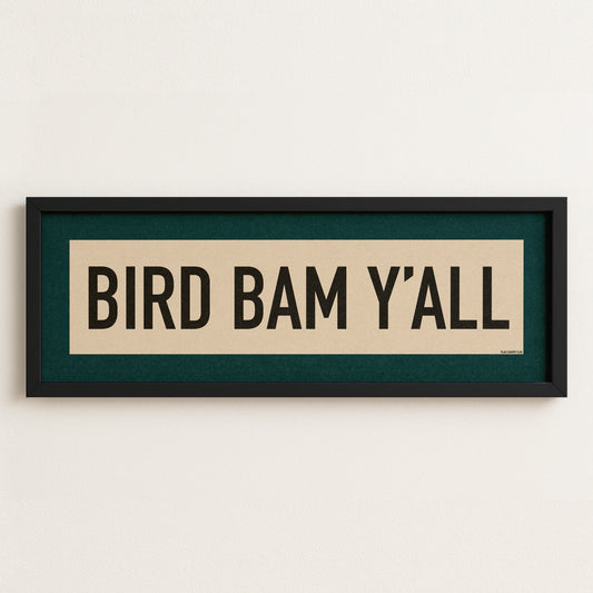 Framed Bird Bam Y'all Mahjong Art Scroll Sign