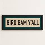 Framed Bird Bam Y'all Mahjong Art Scroll Sign - Tejas Country Club