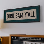 Framed Bird Bam Y'all Mahjong Art Scroll Sign - Tejas Country Club