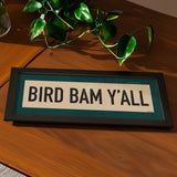 Framed Bird Bam Y'all Mahjong Art Scroll Sign - Tejas Country Club