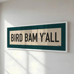 Framed Bird Bam Y'all Mahjong Art Scroll Sign - Tejas Country Club