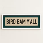 Framed Bird Bam Y'all Mahjong Art Scroll Sign - Tejas Country Club