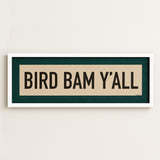 Framed Bird Bam Y'all Mahjong Art Scroll Sign - Tejas Country Club