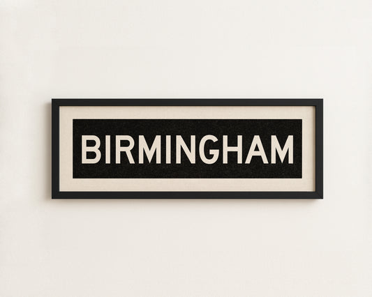 Framed Birmingham Alabama Bus Scroll