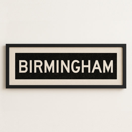 Framed Birmingham Alabama Bus Scroll