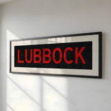 Framed Lubbock Red and Black Bus Scroll - Tejas Country Club