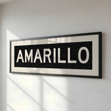 Framed Amarillo Bus Scroll Sign