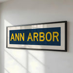 Framed Ann Arbor Navy Bus Scroll - Tejas Country Club