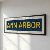 Framed Ann Arbor Navy Bus Scroll - Tejas Country Club