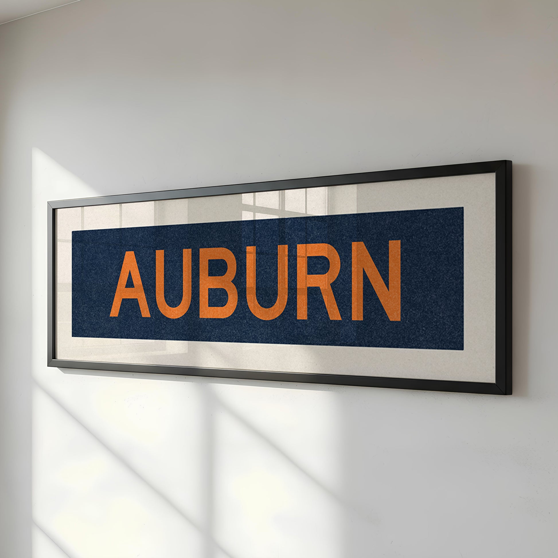Framed Auburn Navy Bus Scroll - Tejas Country Club