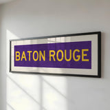 Framed Baton Rouge Purple Bus Scroll - Tejas Country Club