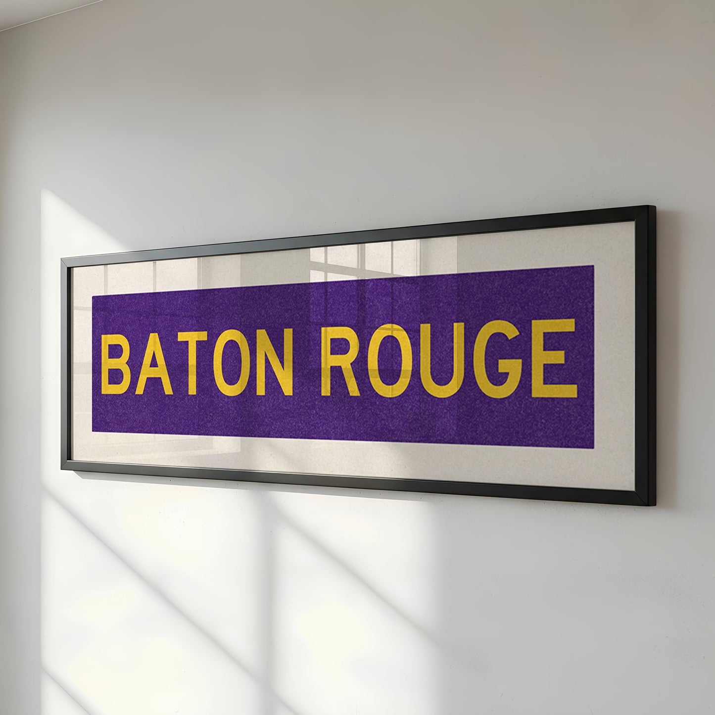 Framed Baton Rouge Purple Bus Scroll