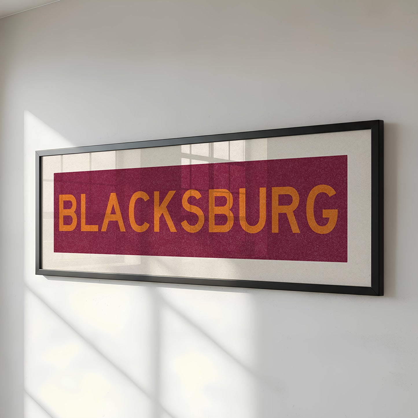 Framed Blacksburg Maroon Bus Scroll