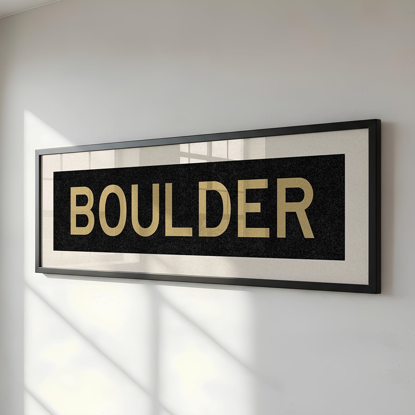 Framed Boulder Black and Gold Bus Scroll