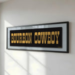 Framed Bourbon Cowboy Black Vintage Bumper Sticker Art Print - Tejas Country Club