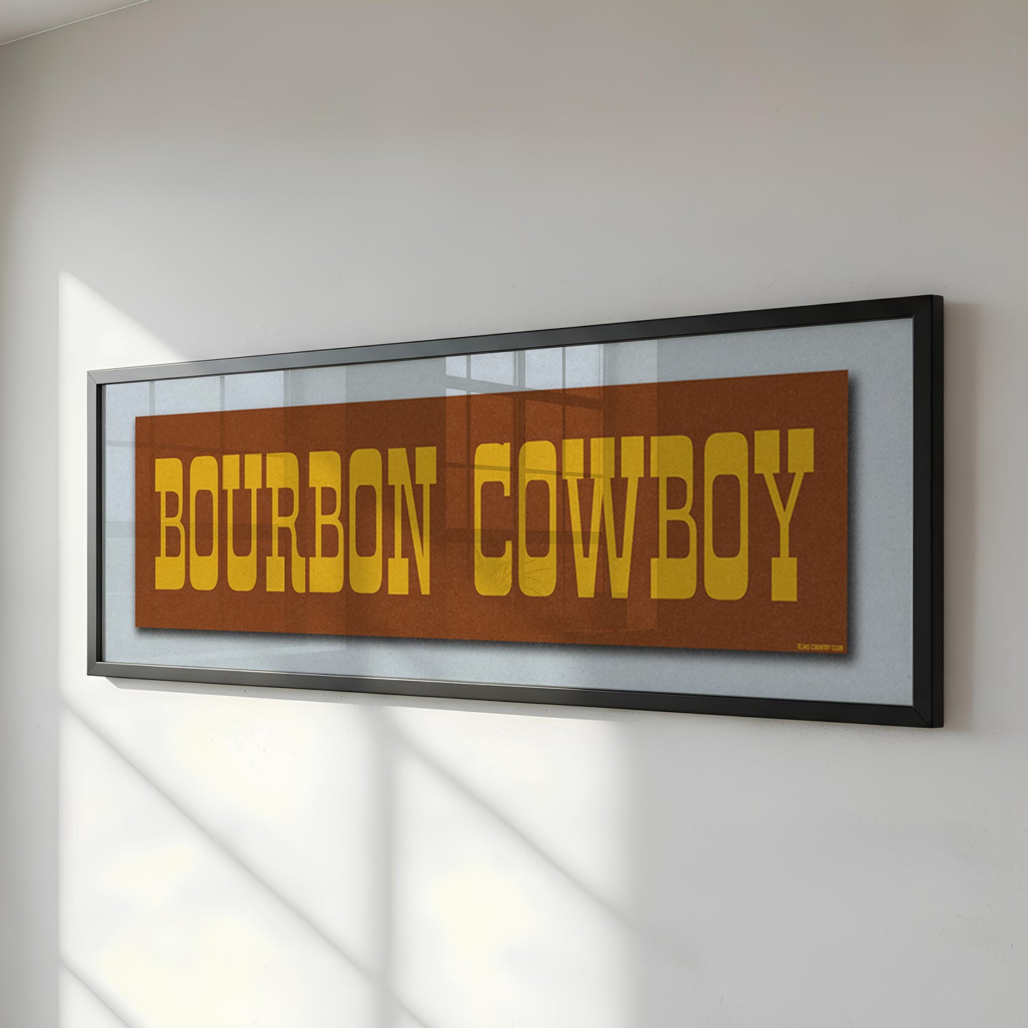 Framed Bourbon Cowboy Vintage Brown Bumper Sticker Art Print