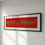 Framed Merry & Bright Red Green Christmas Art Print - Tejas Country Club