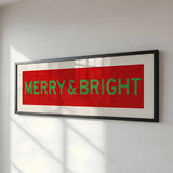 Framed Merry & Bright Red Green Christmas Art Print - Tejas Country Club