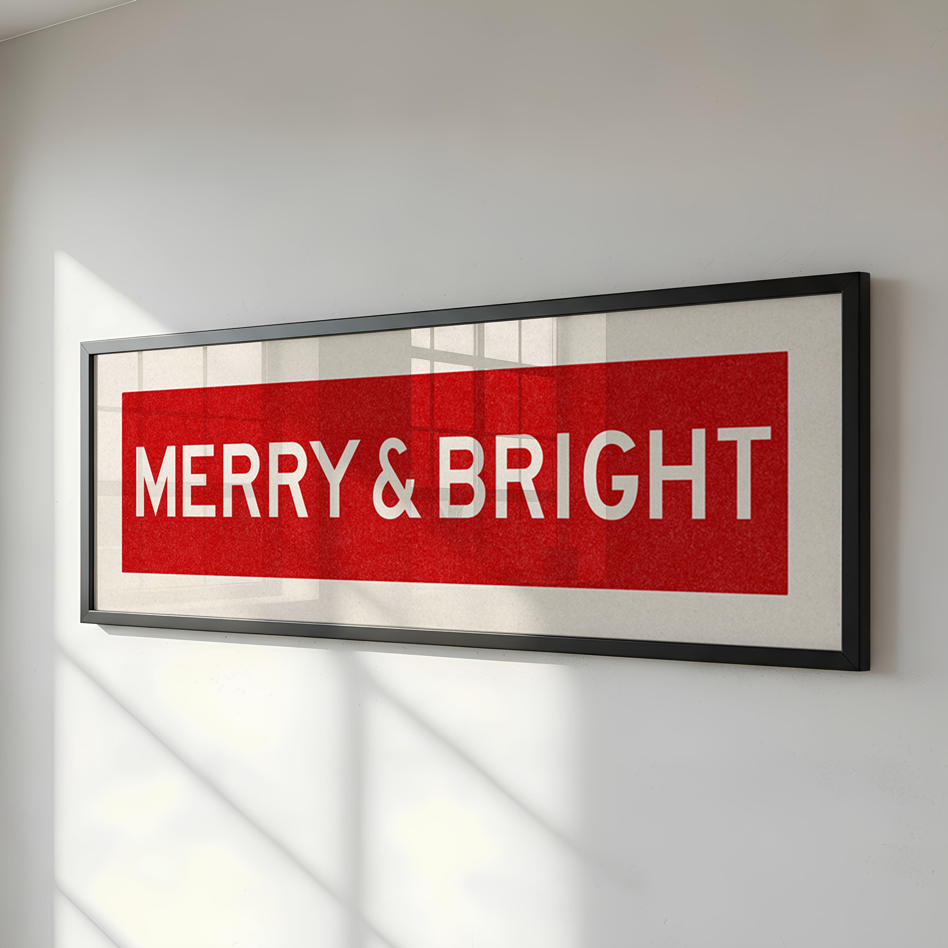 Framed Merry & Bright Red Christmas Art Print - Tejas Country Club