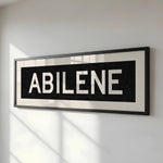 Framed Abilene Bus Scroll Sign - Tejas Country Club