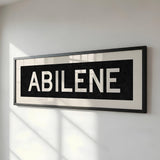 Framed Abilene Bus Scroll Sign - Tejas Country Club