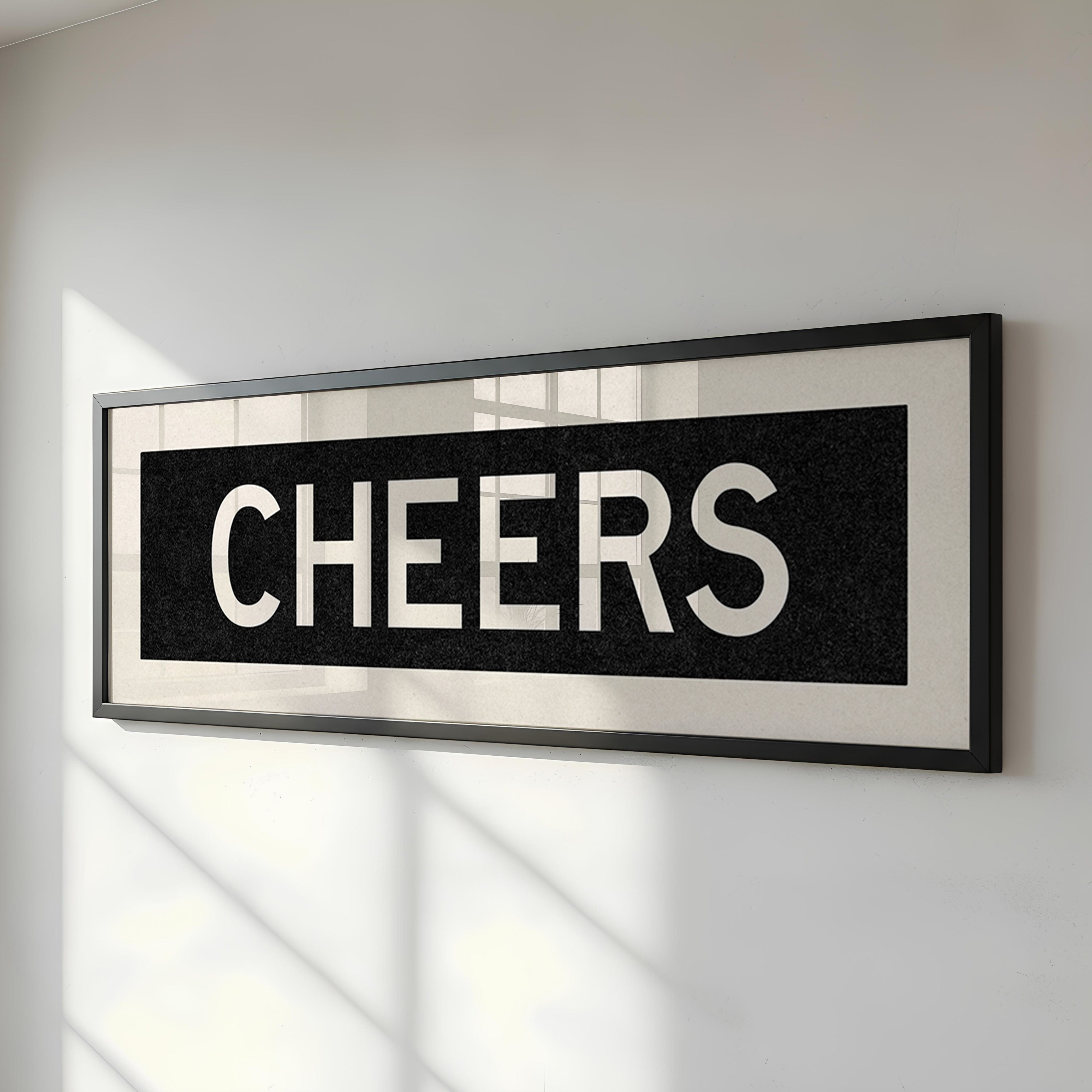 Framed Cheers Bus Scroll Sign - Tejas Country Club