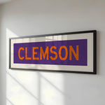 Framed Clemson Purple and Orange Bus Scroll - Tejas Country Club