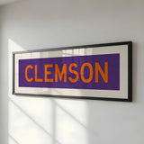Framed Clemson Purple and Orange Bus Scroll - Tejas Country Club