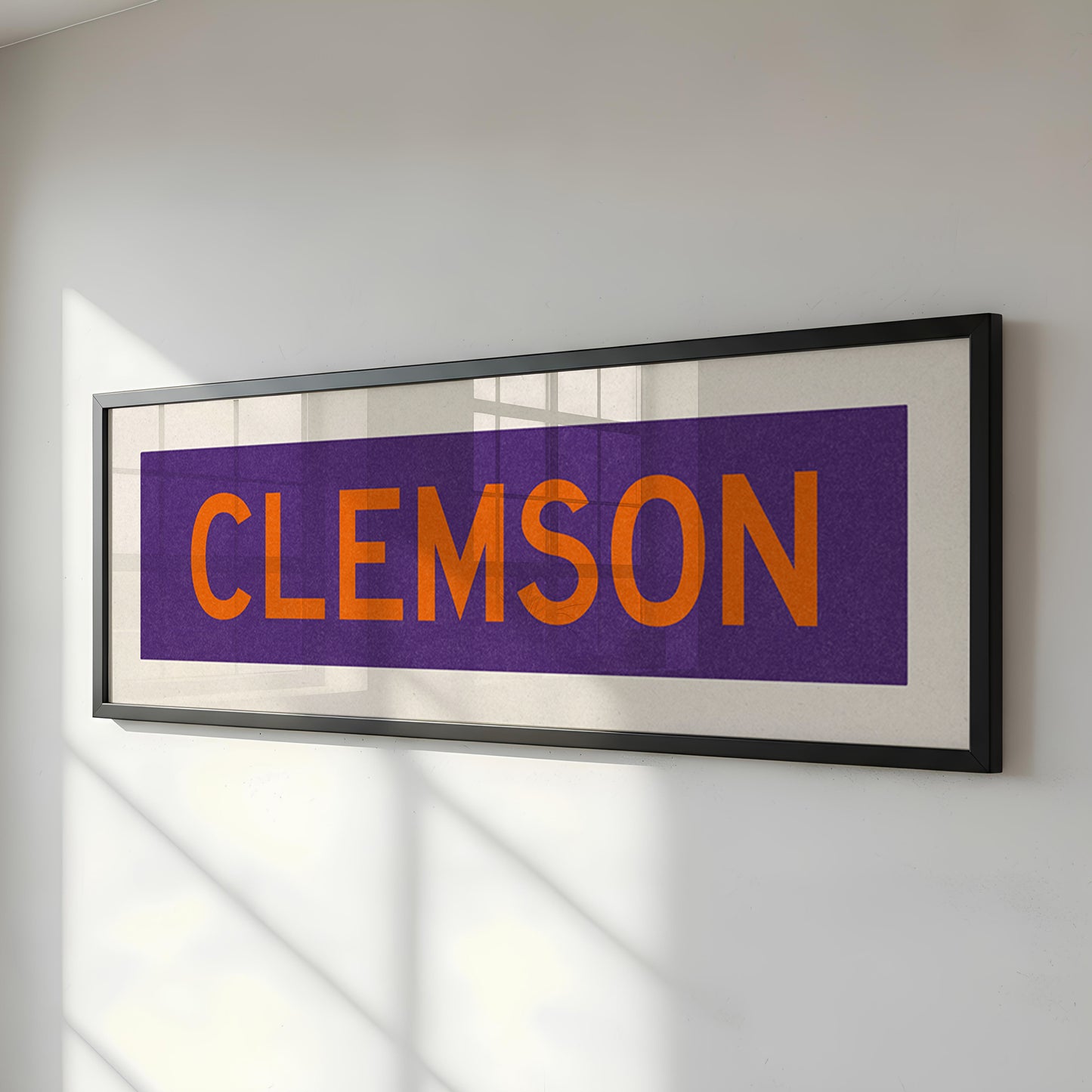 Framed Clemson Purple and Orange Bus Scroll - Tejas Country Club