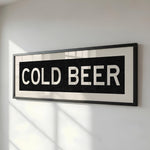 Framed Cold Beer Bus Scroll Sign - Tejas Country Club
