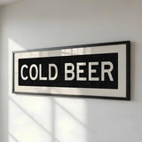 Framed Cold Beer Bus Scroll Sign - Tejas Country Club