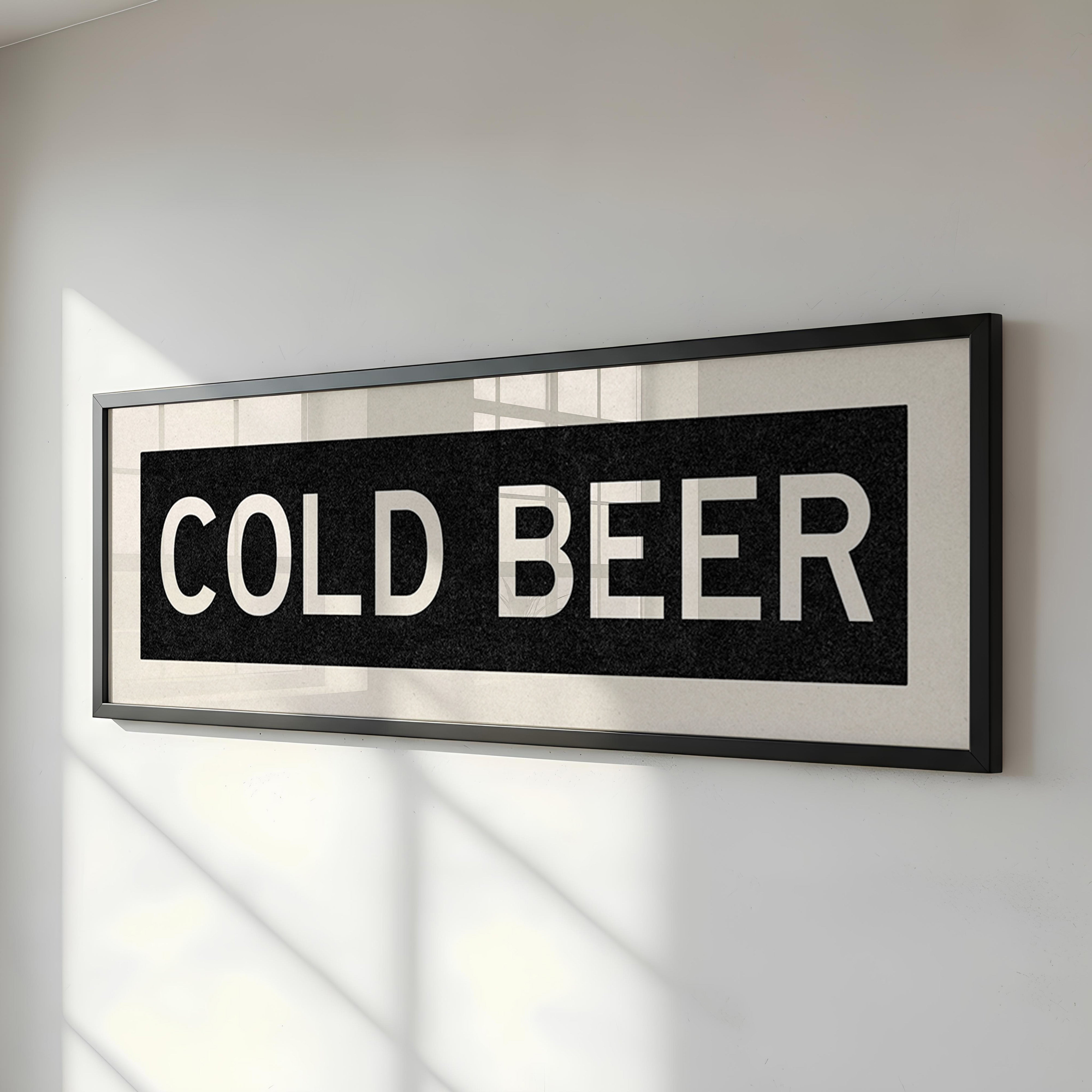 Framed Cold Beer Bus Scroll Sign - Tejas Country Club