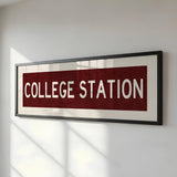 Framed College Station Maroon Bus Scroll - Tejas Country Club