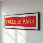 Framed College Park Red and Gold Bus Scroll - Tejas Country Club