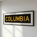 Framed Columbia Black and Gold Bus Scroll - Tejas Country Club