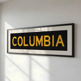 Framed Columbia Black and Gold Bus Scroll - Tejas Country Club