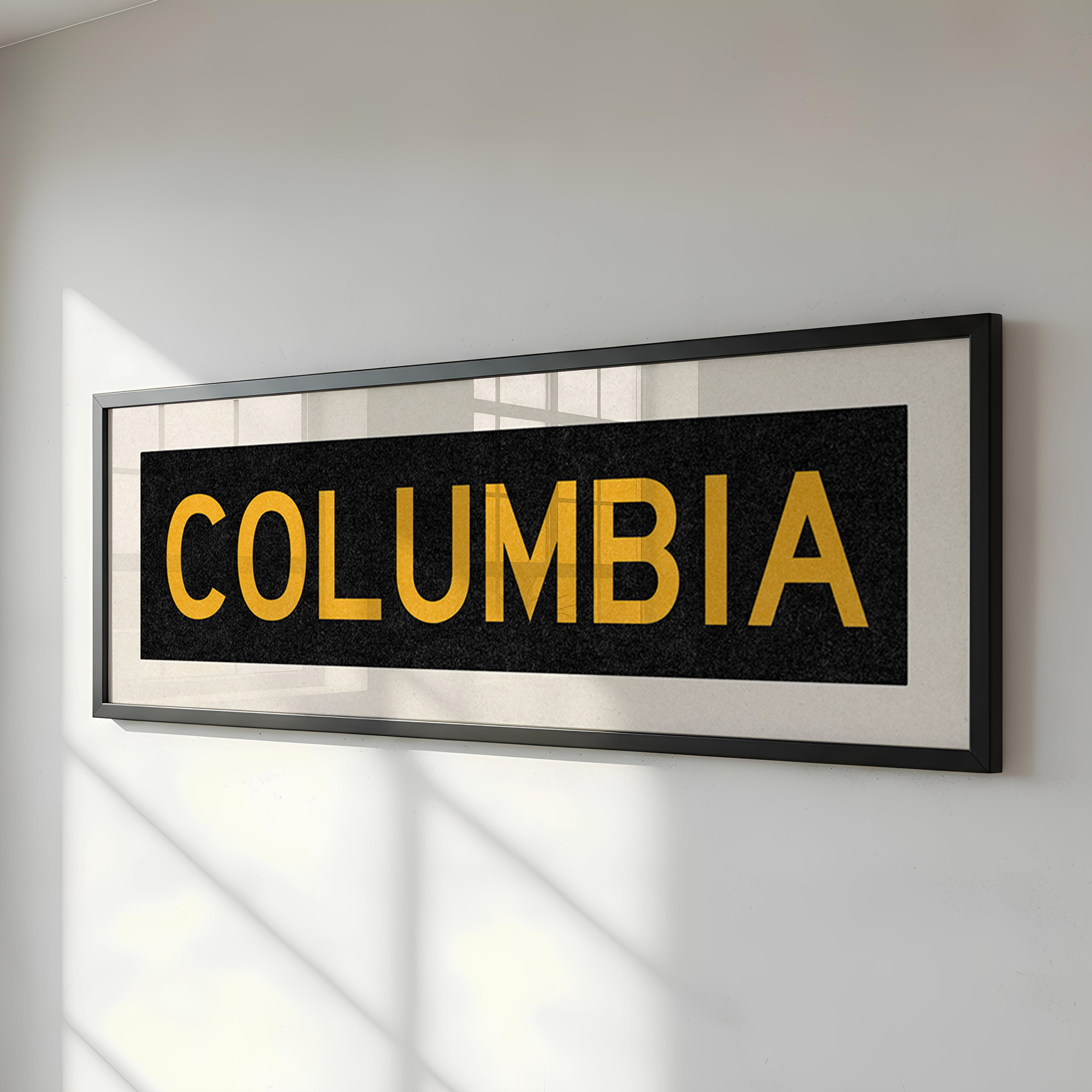 Framed Columbia Black and Gold Bus Scroll - Tejas Country Club
