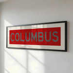 Framed Columbus Red Bus Scroll - Tejas Country Club