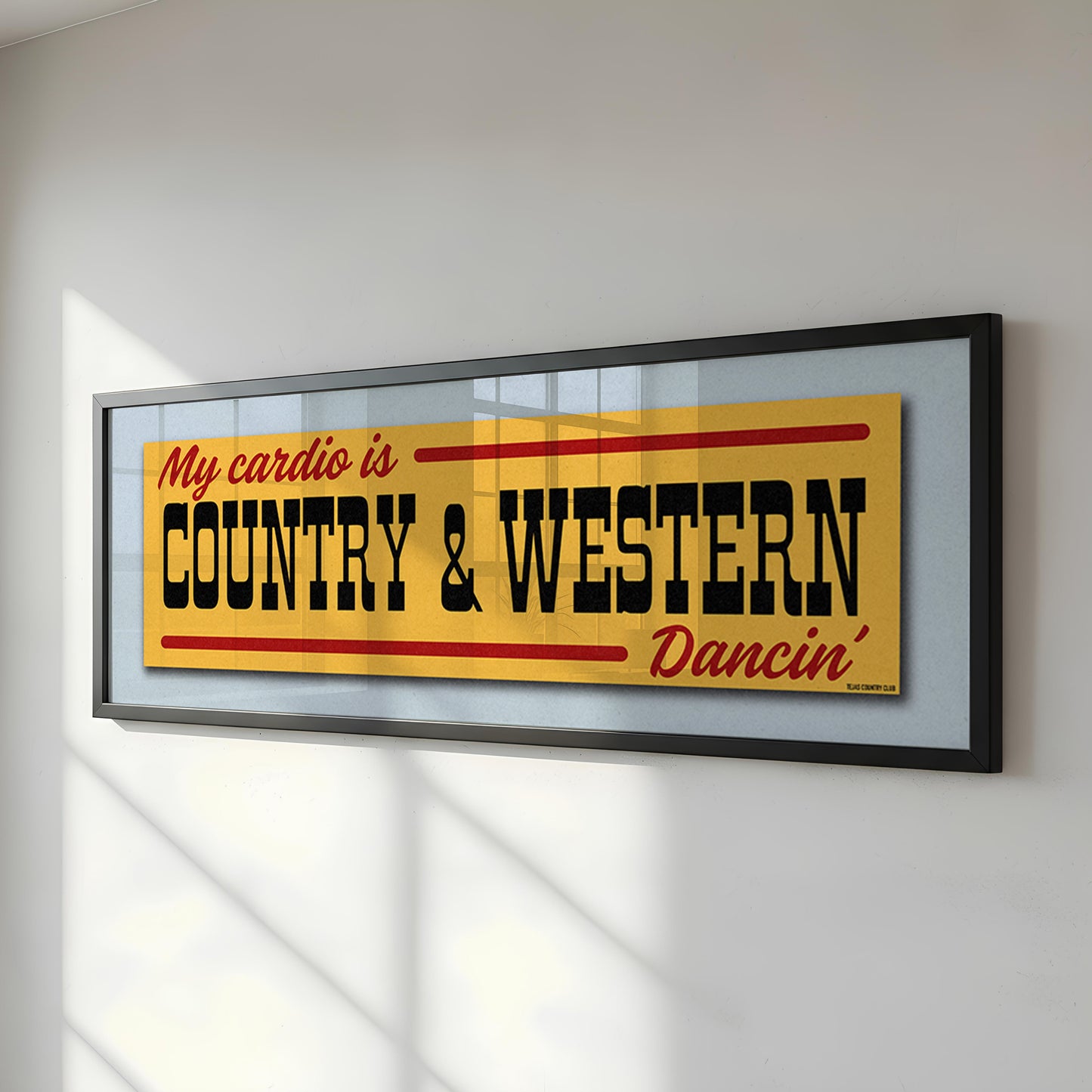 Framed Country & Western Cardio Gold Bumper Sticker Art Print