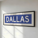 Framed Dallas Blue and White Bus Scroll - Tejas Country Club